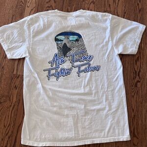 Air Force Falcons Men's Large White Graphic T-shirt Fighting Falcons EUC
